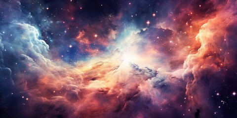 Fototapeta na wymiar Beautiful colorful space with cloud nebula