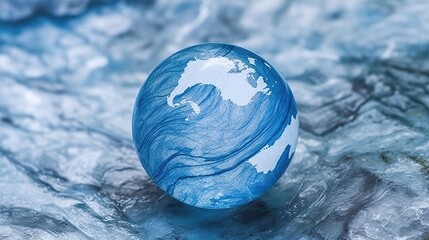 Photo blue marble background Generative AI
