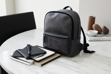 backpack on the office table ai generative art