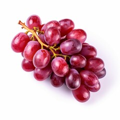 Fototapeta premium Red grape with leaves isolated on white background black grape with leaves on white background