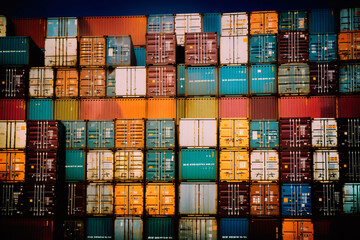 Fototapeta premium containers in the port ai generative art