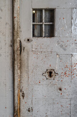 Detail of an old wooden door