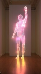Silhouette of a person. AI generated art illustration.