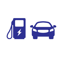 Electric vehicle charging station on white Vector Image