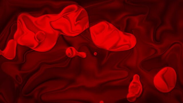 Red background with bright red bubbles interacting with each other.abstract red modern minimal geometric animated background.red concept