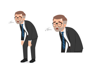 man walking from work and feeling tired