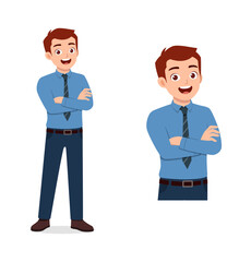 man feeling confidence with crossed arm pose