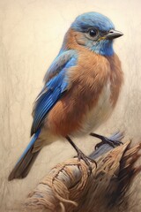 Lilac breasted roller. AI generated art illustration.