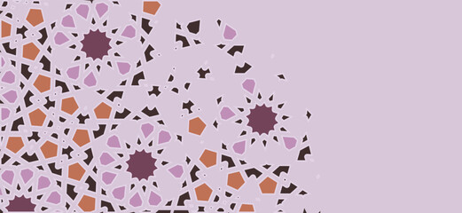 Modern arabesque pattern background template vector. Ornamental colorful detail of geometric art ornament. Vector illustration.