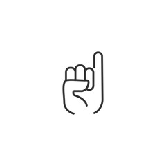 Little finger. Making pinky sign. Concept of reconciliation. Vector linear icon isolated on white background.