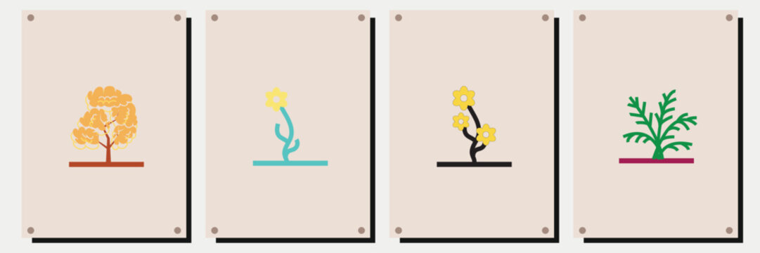 rees line vector set with abstract shape in frame, suitable for wall decoration,wall art,interior design, background,wallpaper, postcard and brochure design, illustration