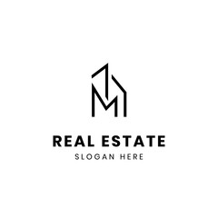 Real estate modern minimalist logo design.