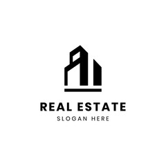 Real estate modern minimalist logo design.