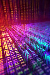 Binary code on a holographic background. AI generative