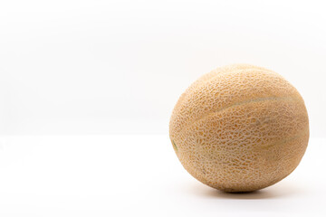 Fresh Melon tropical fruit isolated on white background. organic fruit. fruit market. selective focus. copy space