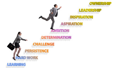 Business people climbing carrer ladder success factors © Elnur