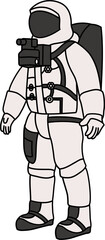 Standing Space Astronaut Illustration