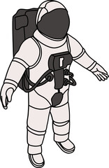 Standing Space Astronaut Illustration