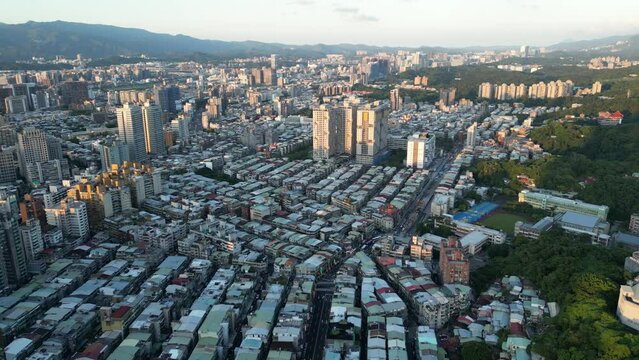 Aerial photography in Taipei city.