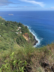 Pitcairn island. South Pacific Ocean. The last of the British territories in the South Pacific. Between history, nature and landscape. isiting locals on a cruise ship.
