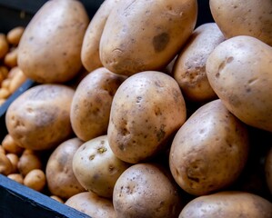 Potatoes at the market display