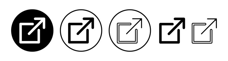 External link icon vector. hyperlink chain symbol. download, share,