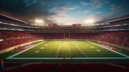 Realistic american football stadium Generative AI - obrazy, fototapety, plakaty