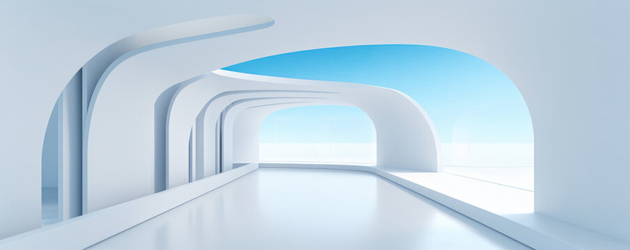 Simplicity meets technology in a minimalist panorama of clean lines and digital elements