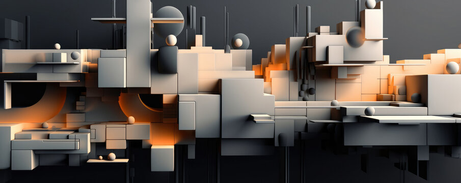 Minimalistic representation of futuristic technology with sleek lines and geometric precision