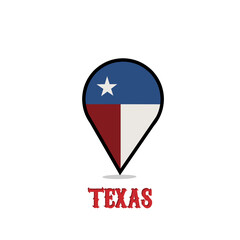 illustration vector of texas pin location perfect for print,etc