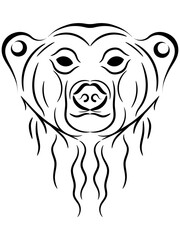 Inuit art Tribal Tattoo design vector of a majestic Nanuq, Polar Bear, from the Canadian Arctic, representing resilience, determination, patience, intelligence, strength, power, prosperity, and beauty