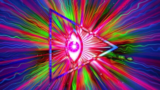 One Eye Triangle symbol with abstract radial effect