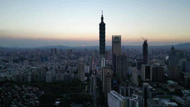 Sunset over the city.