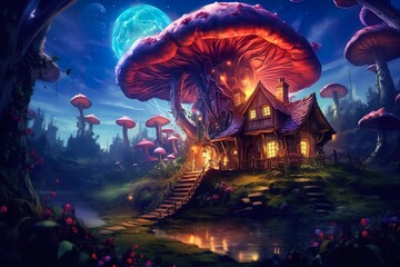 Mushroom house, Generative ai