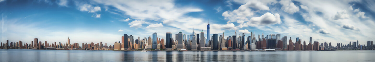 Fototapeta na wymiar Generative AI New York, USA - March 14 2021: New York City panorama with Manhattan skyline over East River