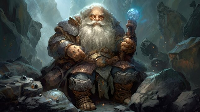 A dwarf cleric who has been infused with the power of earth.