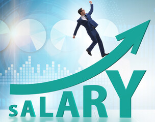 Concept of increasing salary with businessman
