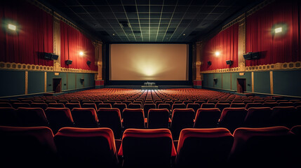 Generative AI movie theatre movie theater movie-hall cinema-palace cinema - obrazy, fototapety, plakaty