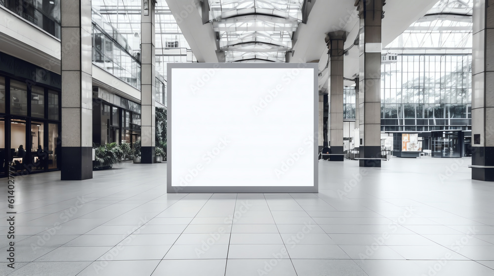 Aufkleber Generative AI The square platform of urban modern building business office area.