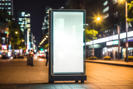 Generative AI Bus stop with advertising board