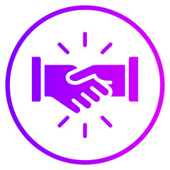 Fototapeta premium handshake gradient icon
