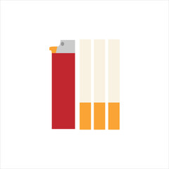 lighter and cigarette vector illustration