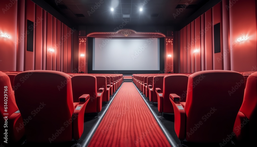 Poster generative ai the empty row line of seats in the cinema hall
