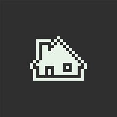 this is Home icon 1 bit style in pixel art with white color and black background ,this item good for presentations,stickers, icons, t shirt design,game asset,logo and your project.