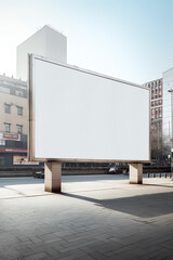 Fototapeta na wymiar Generative AI Billboard, banner, empty, white at a bus stop