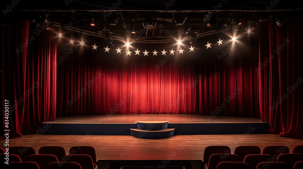 Poster generative ai empty theater stage