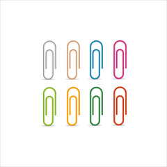 colorful paper clips set  isolated on white