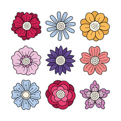 Set of flower shape vector