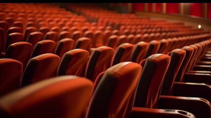 Generative AI movie theater empty auditorium with seats