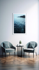 Obraz na płótnie Canvas Generative AI modern interior room with nice furniture. 3d illustration